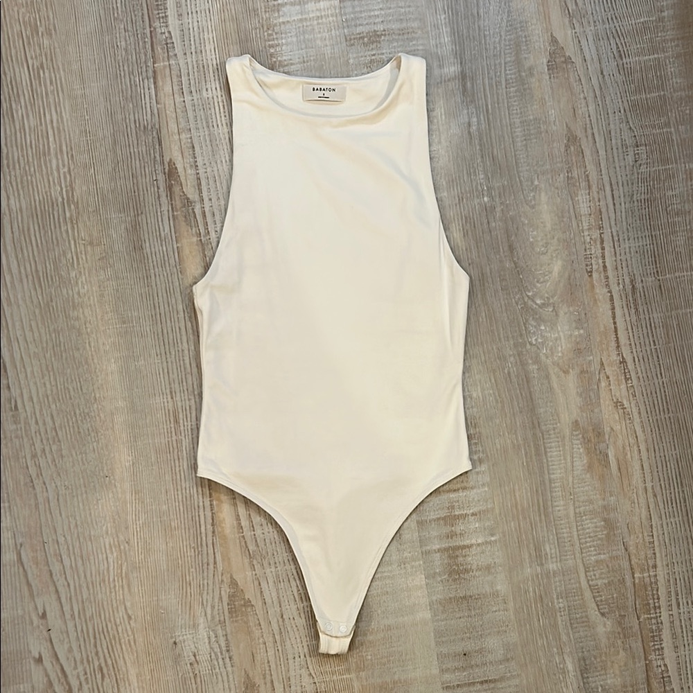 Babaton Contour 90s High Neck Bodysuit White